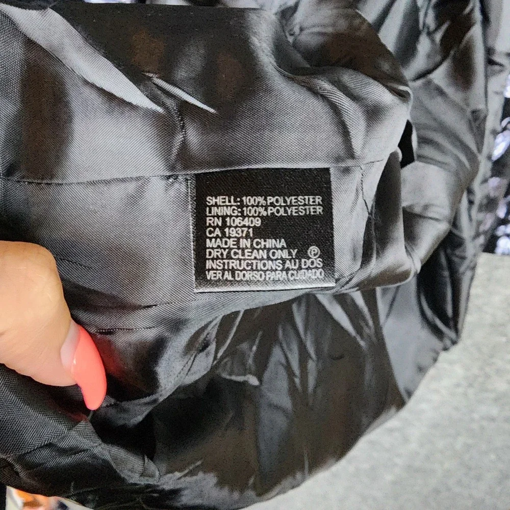 Tahari Arthur S. Levine Jacket Womens 16 Floral Burnout Black Purple EUC